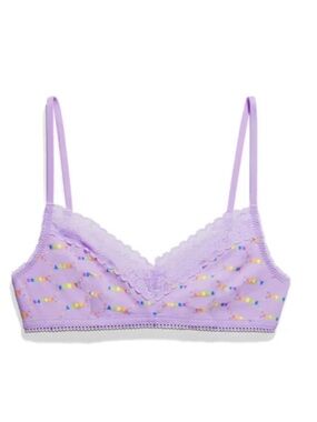 Savage X Fenty Lavender Rainbow Logo Bralette NWT Size Large